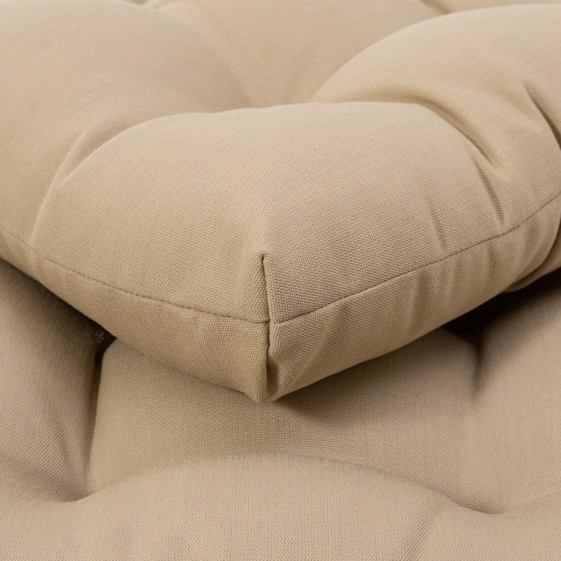 QILLOWAY Indoor/Outdoor Square Seat Patio Cushion -Set of 2,19-Inches(Beige) - Image 3